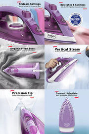 Tefal Easy Steam Dj Lilac بنفسجي. مين مين سول سيراميك. مقاوم للترسبات الكلسية