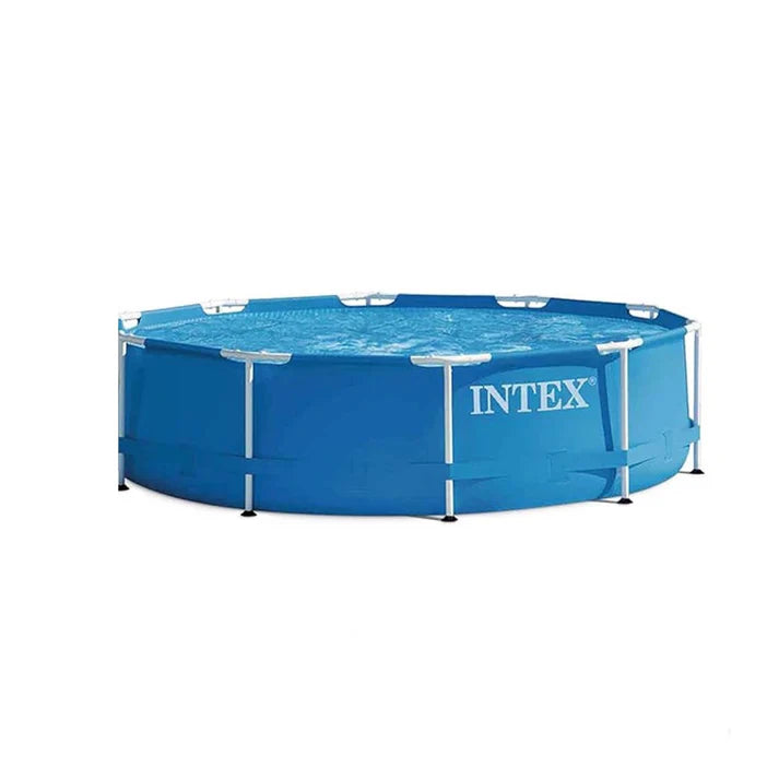 مجموعة حمام سباحة من Intex بإطار معدني فوق الأرض D4.57X1.22M