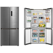 Midea 474L Four-Door Refrigerator with No Frost & Quattro Inverter - Bru Steel