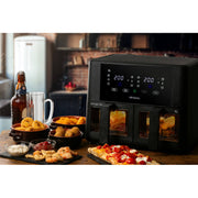 Ariete Dual Air Fryer 9L, 2400W, Black/ Pink Gold, Window Door