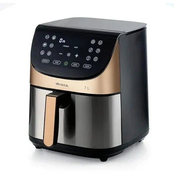 Ariete Digital Air Fryer 7L, Stainless Steel/ Pink Gold, 1800W