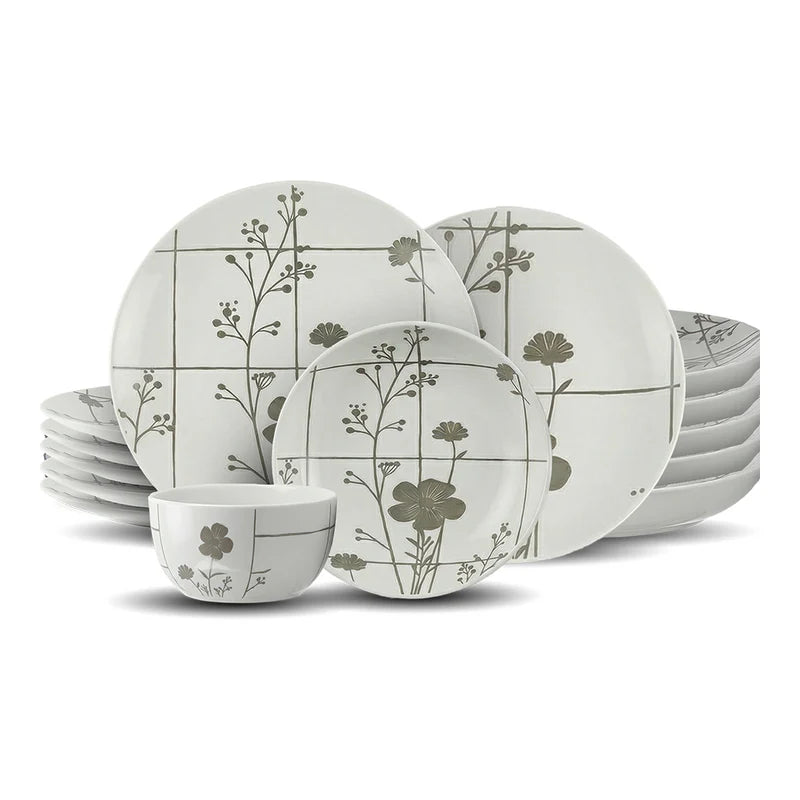 Dorsh Flora Grey Stoneware Set 24 Pcs