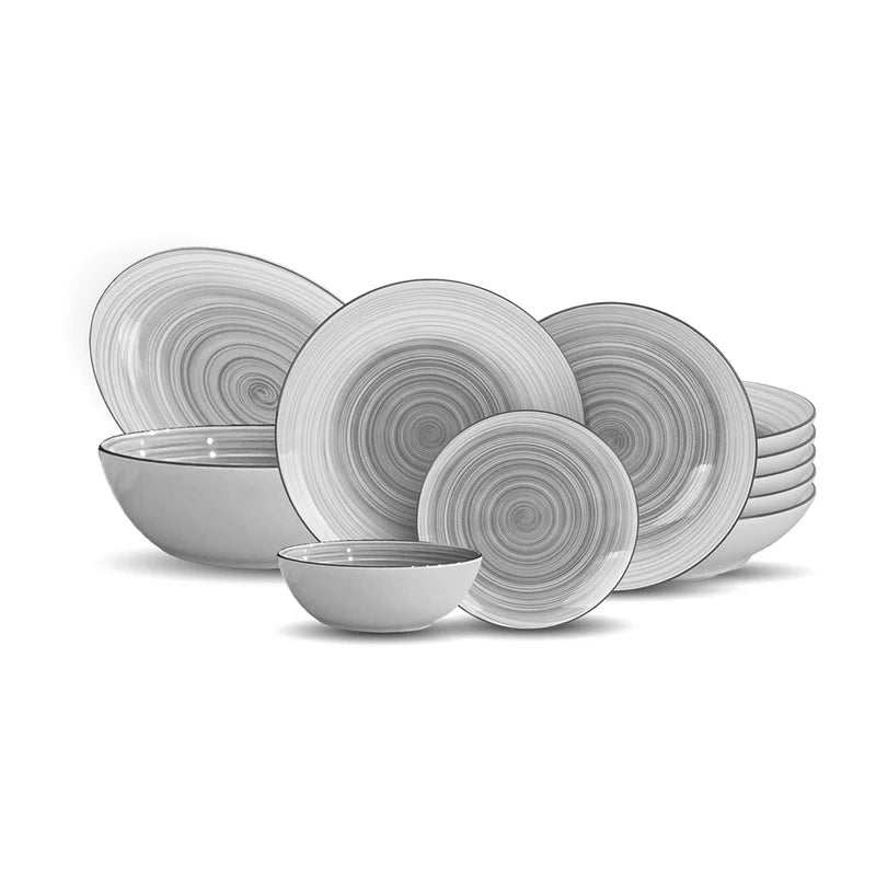 Dorsh Ripple Grey Porcelain Set 26 Pcs