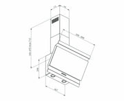 Flora 90cm Inclined Wall-Mounted Cooker Hood