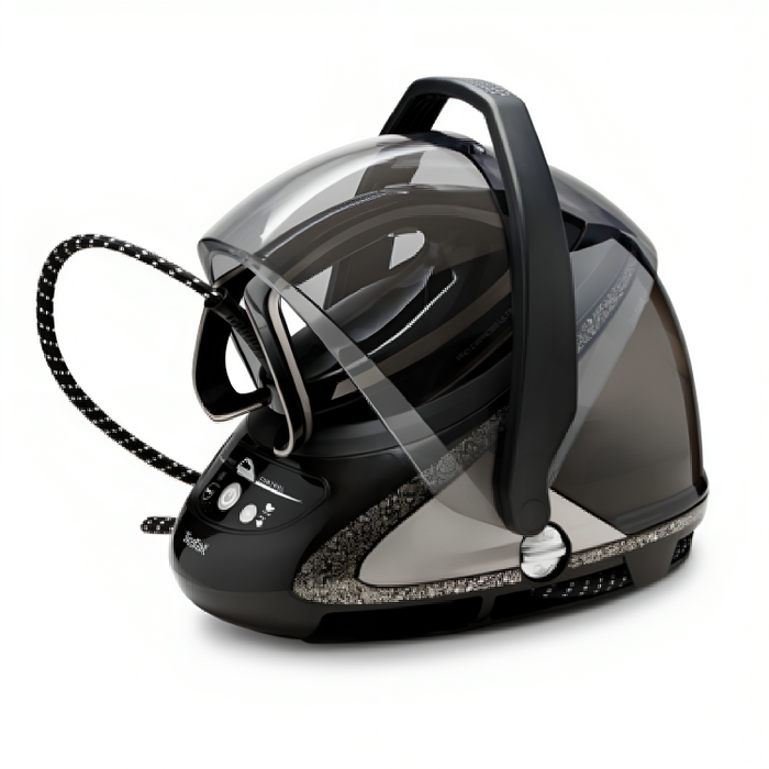 Tefal Pro Express Ultimate . . 8 Bar. Min. Min. Duriluim Airglide Auto Clean Soleplate. Scale Collector . Auto Off