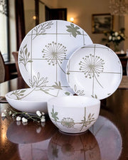 Dorsh Flora Beige Stoneware Set 24 Pcs