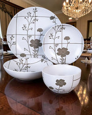 Dorsh Flora Grey Stoneware Set 24 Pcs