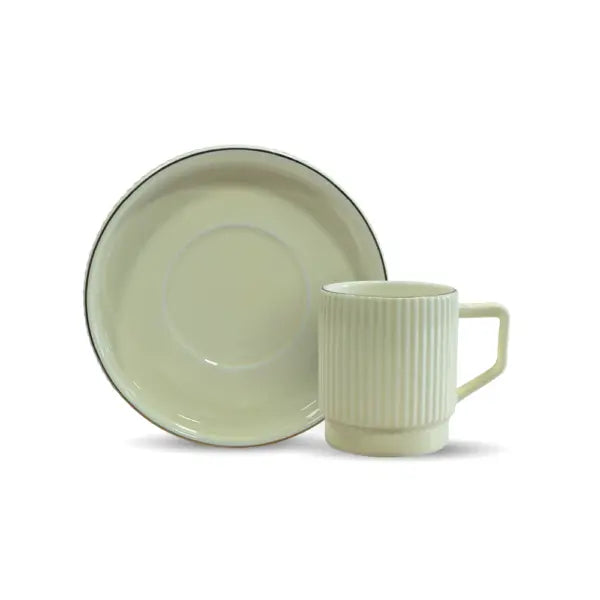Dorsh Chateau-crème 12 Pieces Coffee Cups Set Gold Rim