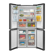 Midea 474L Four-Door Refrigerator with No Frost & Quattro Inverter - Glass Black
