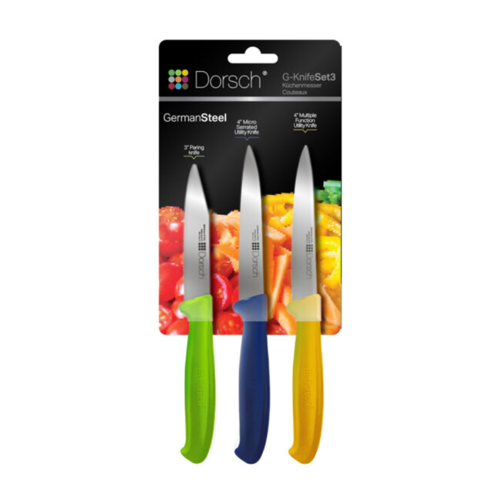 Dorsh Knife Set - 3PCS (pairing + Utility + Serated Utility Knife)