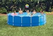 مجموعة حمام سباحة من Intex بإطار معدني فوق الأرض D4.57X1.22M