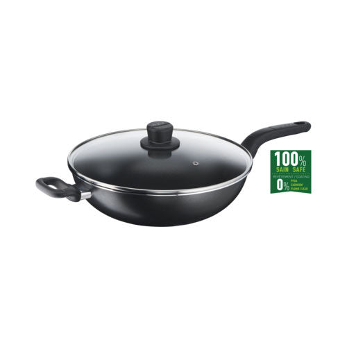 Tefal Cook Easy Black Wokpan 32 + Glass Lid