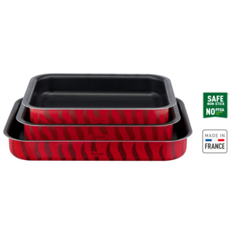 Tefal Tempo Flame Ovenware - Set 3 Oven Dishes (29x22/31x24/37x27)